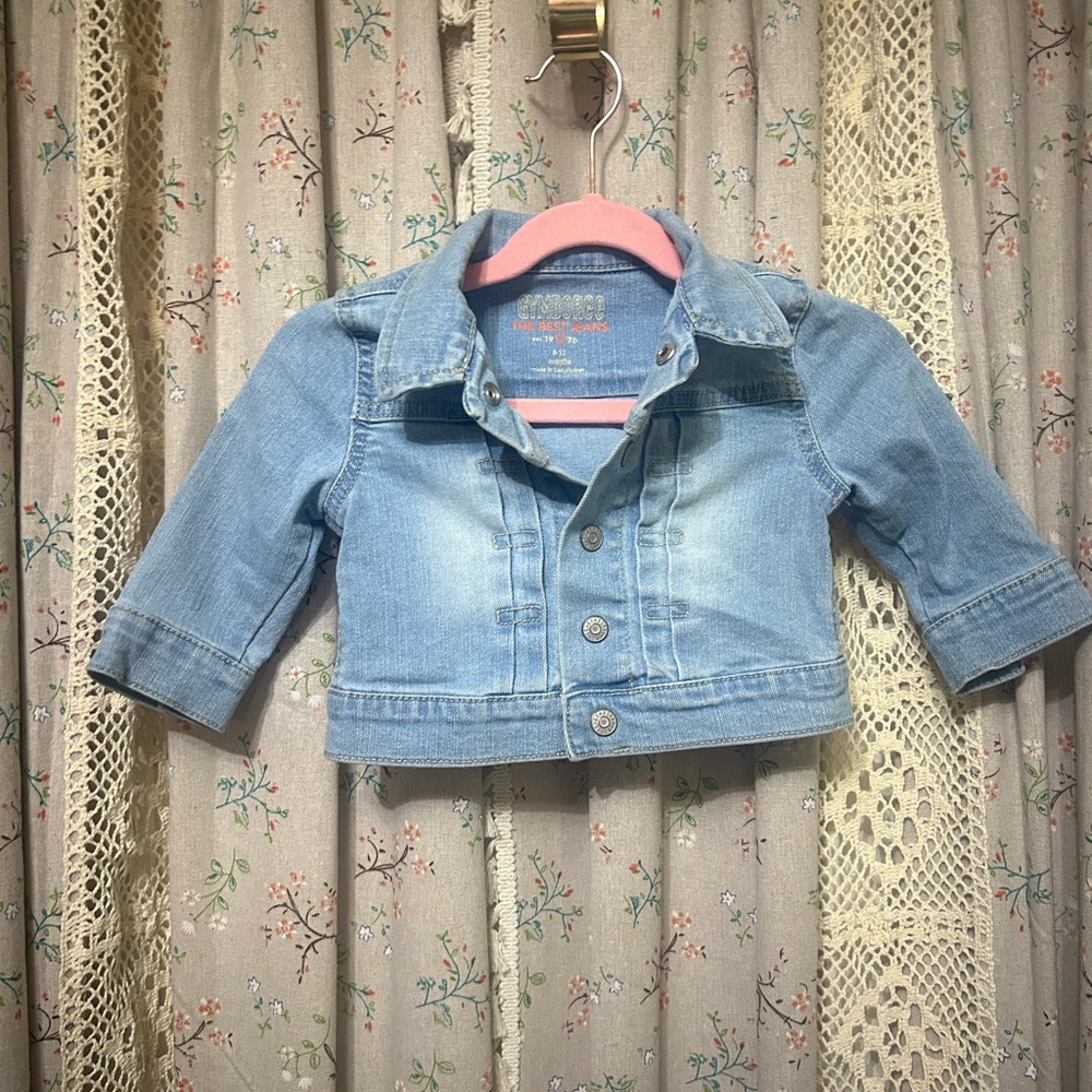 4/$25 Gymboree Baby Girl Light Wash Denim Jacket Blue Size 6-12 Months